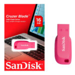 MEMORIA FLASH USB 16GB SANDISK CRUZER BLADE, ROSADO