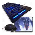 TECLADO SIMPLE USB HALION HA-K608 LETRAS AZULES